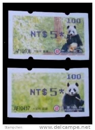 2010 Giant Panda Bear ATM Frama Stamps-- NT$5 Blue Imprint- Bamboo Bears WWF - Orsi