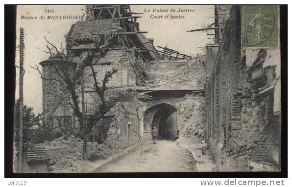 80....MONTDIDIER....RUINE....LE PALAIS DE JUSTICE.....  ECRITE.. ‹(•¿•)› - Montdidier