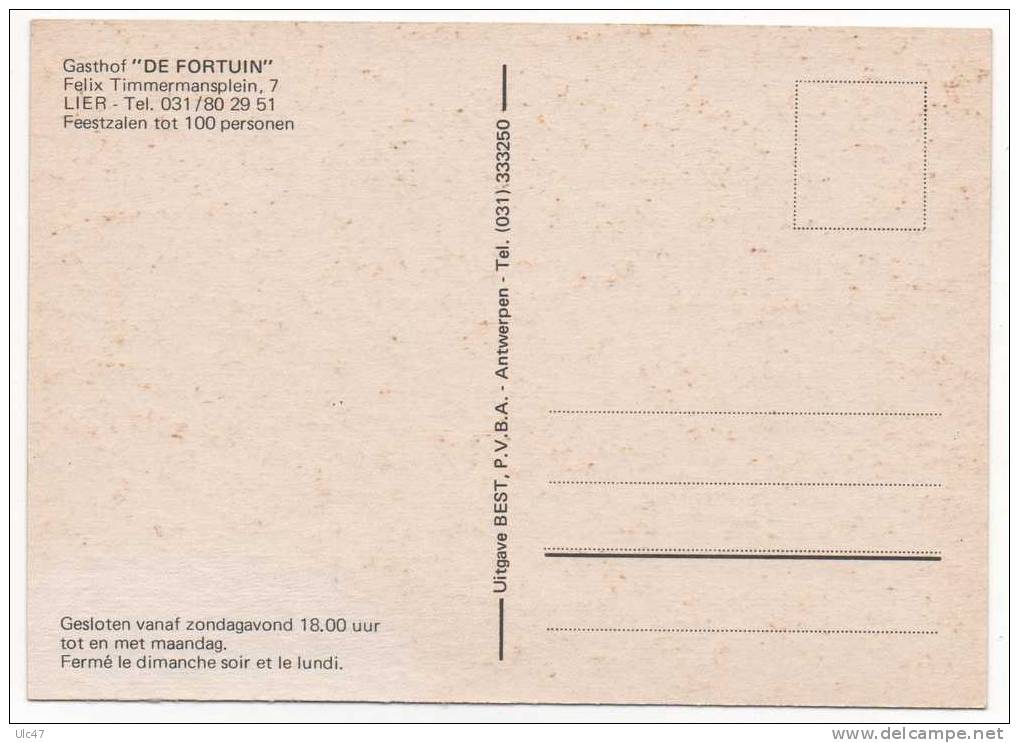 Gasthof "DE FORTUIN" - Felix Timmermansplein, 7 LIER - - Lier
