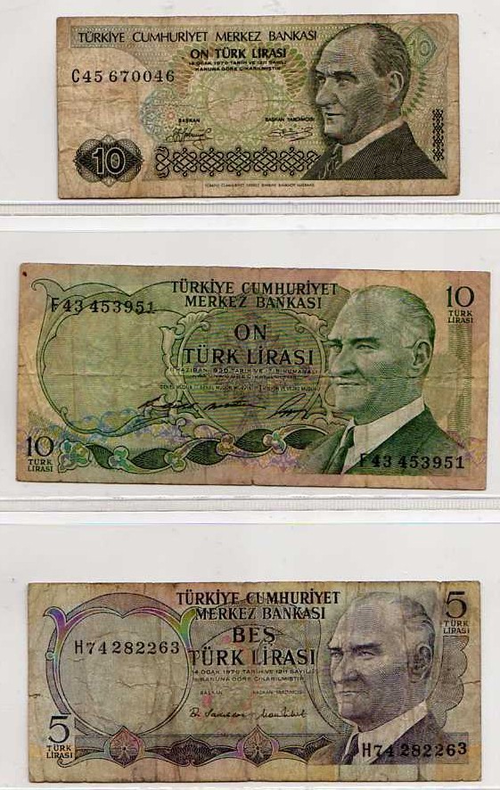 Lot 3 Billets Turquie - Turquie