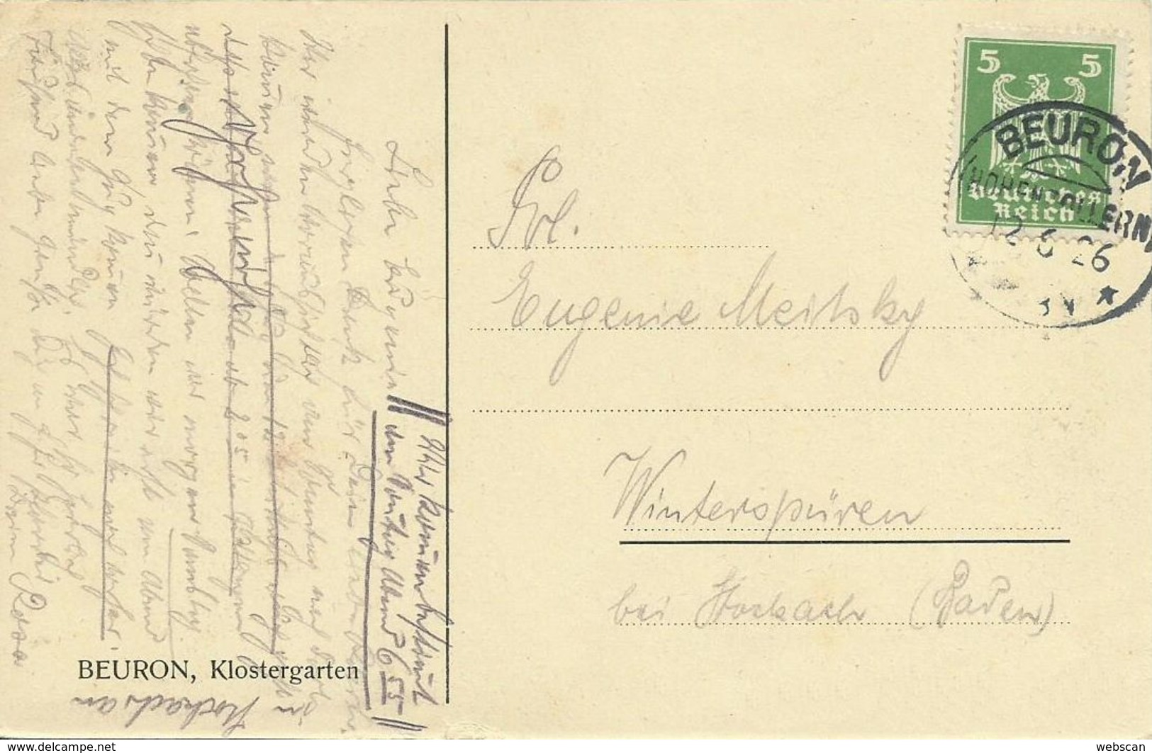 AK Beuron Kloster & Klostergarten 1926 #09 - Sigmaringen