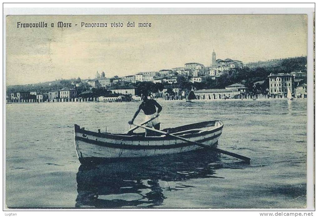 Cartolina -  FRANCAVILLA AL MARE -   PANORAMA  VISTO DAL MARE - ANIMATA - CHIETI - PESCATORE - ABRUZZO - Chieti