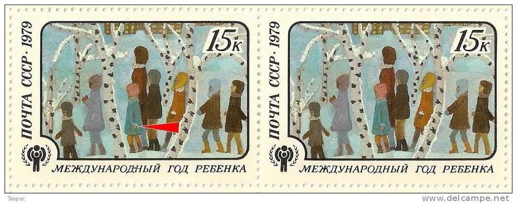 Russia 1979 Mi# 4881 Sheet With Plate Errors Pos. 4 And 19 - On The Excursion - Errors & Oddities