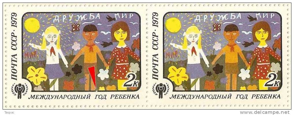 Russia 1979 Mi# 4878 Sheet With Plate Errors Pos. 16 And 22 - Friendship - Abarten & Kuriositäten