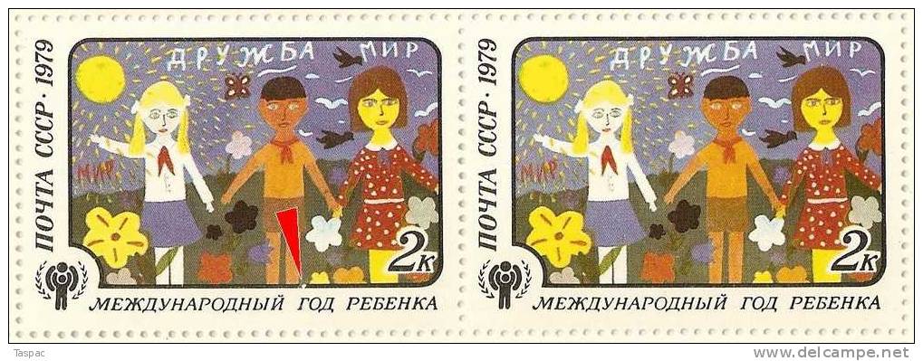 Russia 1979 Mi# 4878 Sheet With Plate Errors Pos. 16 And 22 - Friendship - Errors & Oddities