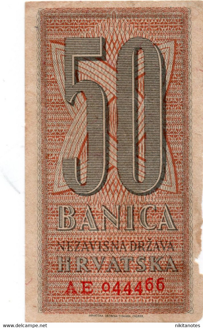 Banknote Croatia 50 Banica 1942  See Scan CROATIA KINGDOM - Croatia