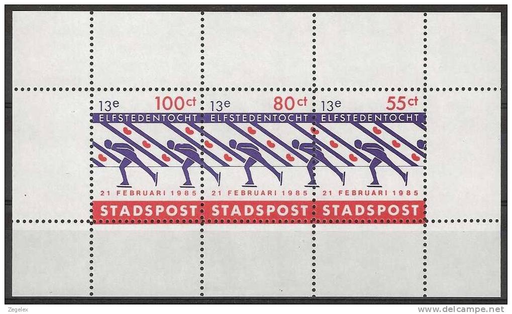 Stadspost 1985 13e Elfstedentocht - Ongebruikt/MNH/*  Netherlands - 13th 11 Cities Skating Contest. - Sonstige & Ohne Zuordnung