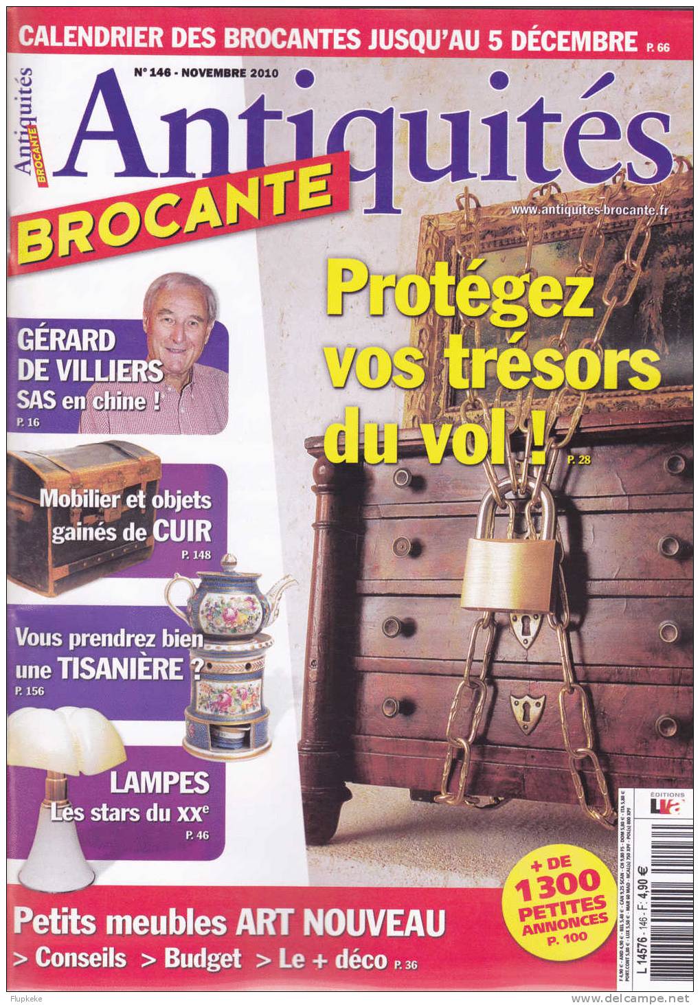 Antiquités Brocante 146 Novembre 2010 Gérard De Villiers SAS En Chine Tisanières Lampes - Verzamelaars