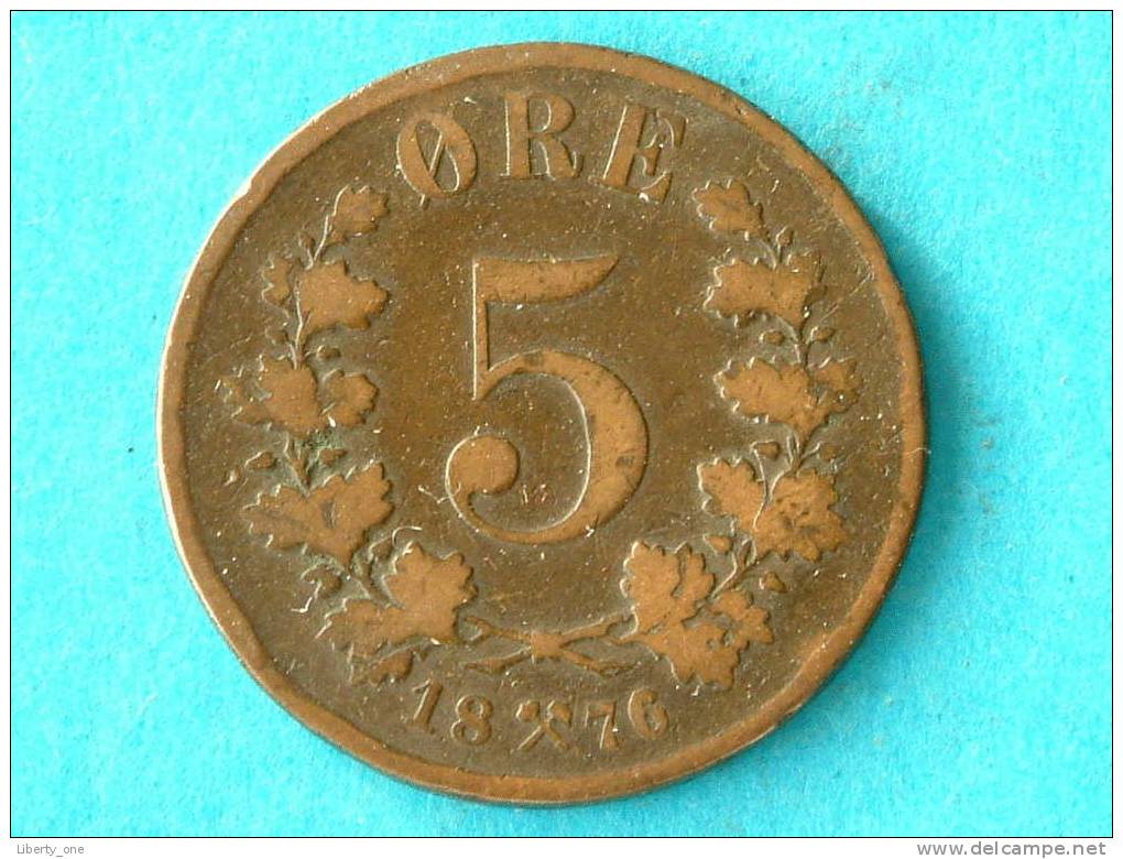 1876 - 5 ORE / KM 349 ( For Grade, Please See Photo ) ! - Norvège