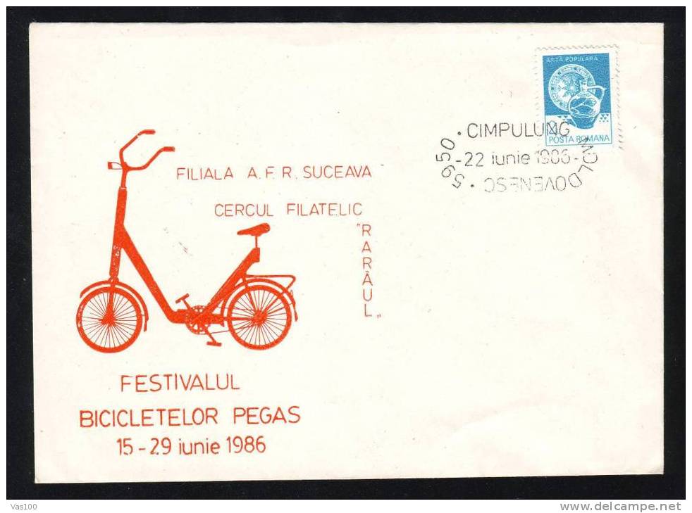 Romania 1986 Special COVER Of Bicycling PEGAS . - Vélo