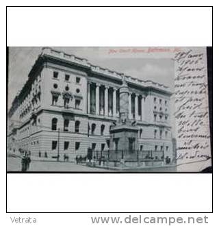 Carte Postale Affranchie : 1906, Usa, Baltimore, New Court House - Baltimore