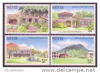 Nevis 1985 Holidays Hotels And Inn Architecture Buildings Tourism Places Stamps MNH Michel 228-231 Nevis 280-283 - Hotels, Restaurants & Cafés