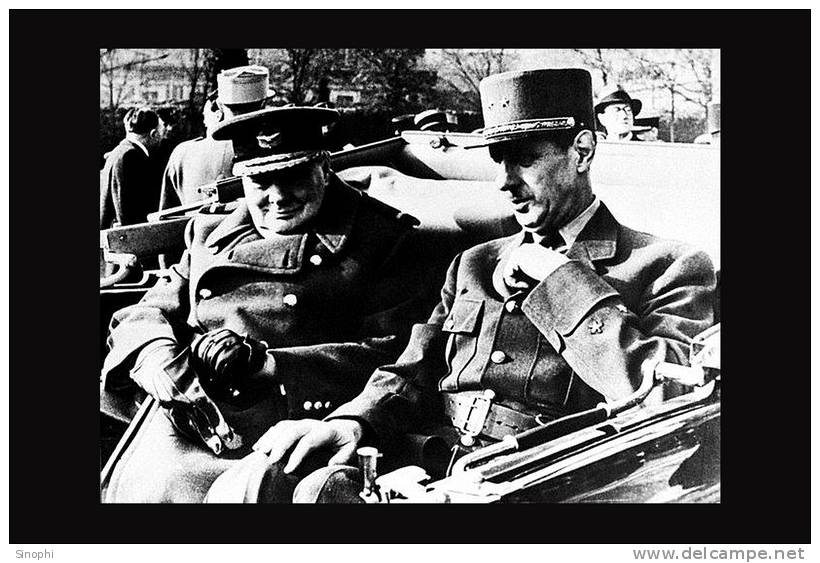Y02-031 @    WW2 , De Gaulle General  Churchill , ( Postal Stationery , Articles Postaux ) - De Gaulle (General)
