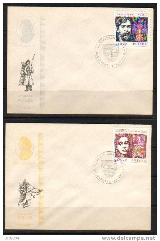 POLAND FDC 1978 POLISH DRAMA MASTERPIECES Authors Plays Theatre Writers Acting Actors Playwrights FAMOUS POLES - Teatro