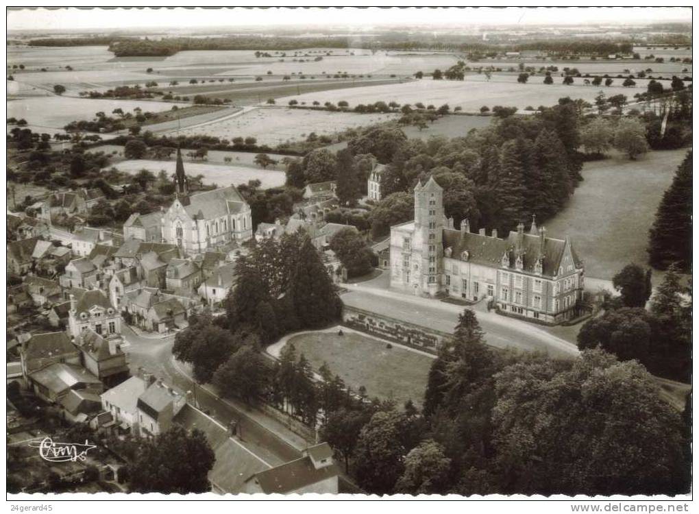 CPSM BEAUMONT LA RONCE (Indre Et Loire) - Vue Aérienne Château Et église - Beaumont-la-Ronce
