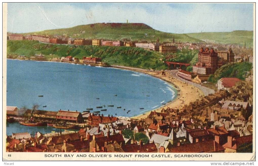 10391   Regno  Unito  Scarborough  South  Bay  And  Oliver"s  Mount  From  Castle  VG  1958 - Scarborough