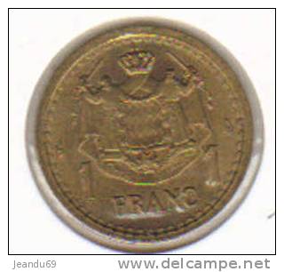 PIECE DE 1 FRANC MONACO LOUIS II 1943 SUP - 1922-1949 Luigi II