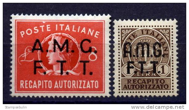 1947 - SASSONE N. 1-2 RECAPITO AUTORIZZATO COMPLETE SET MNH ** - Poste Aérienne