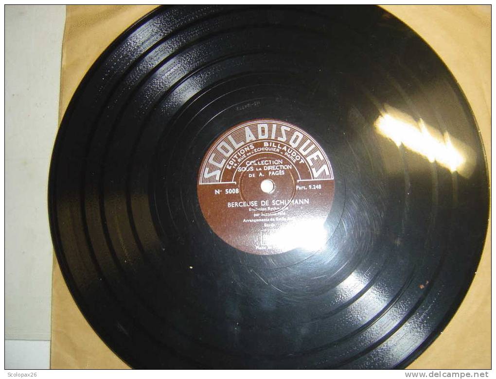 Disque Gramophone 78 T Scoladisques N°5008  "Berceuse De Schumann" - 78 Rpm - Schellackplatten