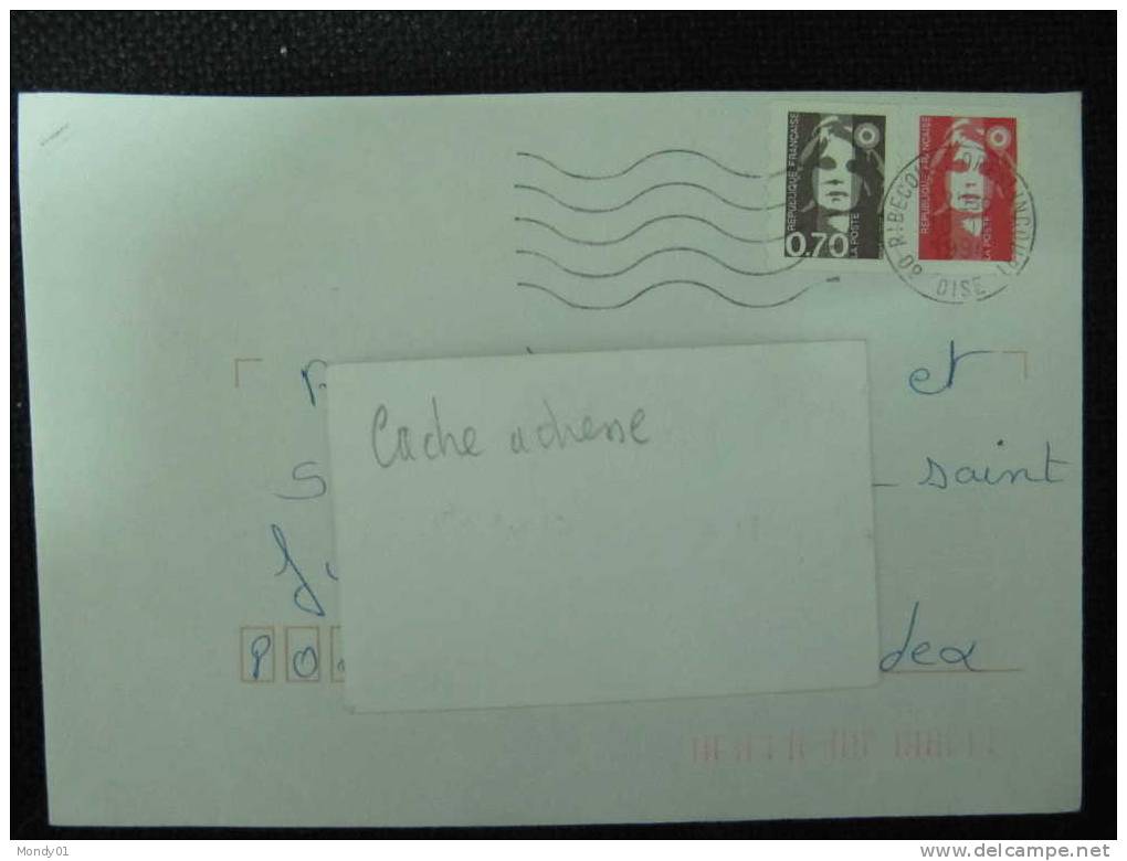 2986 Enveloppe 10/12 1994 Ribecourt Oise Marianne Briat Dallay 2906 II 2 Bandes Phosphores + 0,70 Carnet - Cartas & Documentos