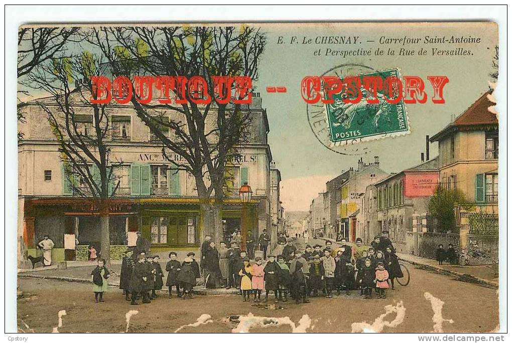 78 - LE CHESNAY - Carrefour Saint Antoine Et Rue De Versailles - Dos Scané - Le Chesnay