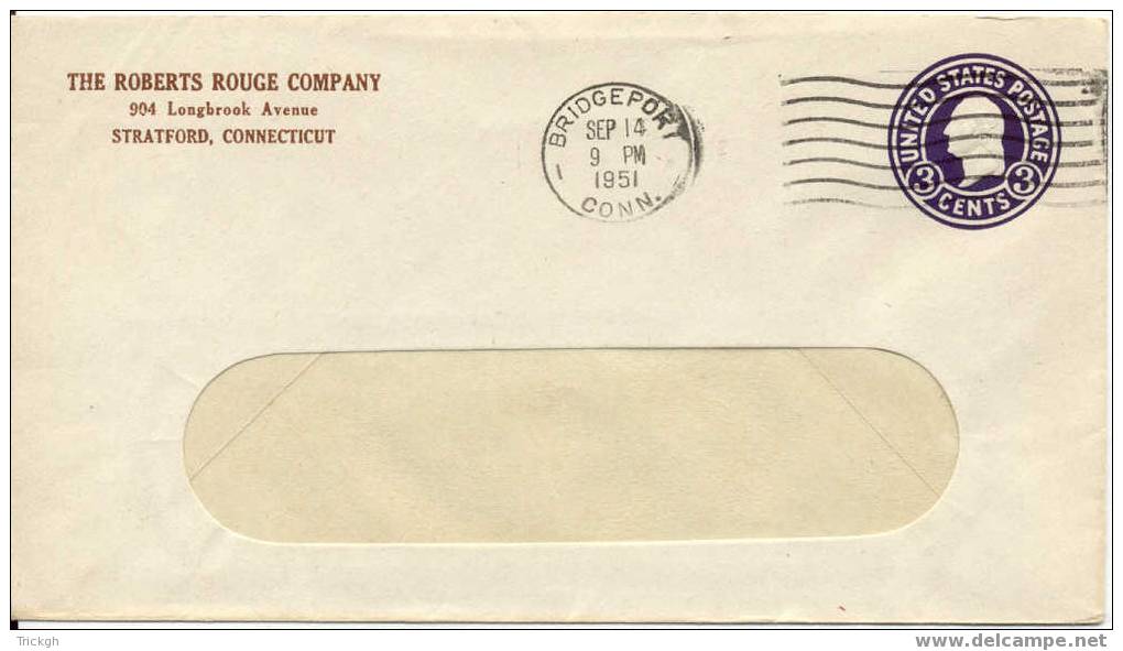 USA Stationary Bridgeport Conn. 1951 / The Roberts Rouge Company Stratford Connecticut - 1941-60