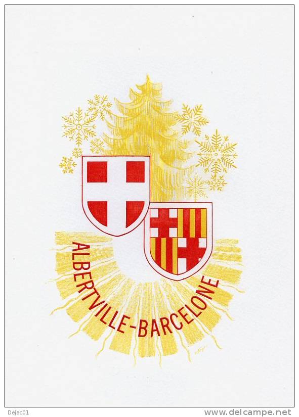 Feuillet JO Albertville Barcelone Avec Timbres Français Et Espagnol - GFD 4 - Zomer 1992: Barcelona