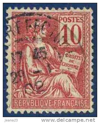 116  Type Mouchon 10 C Rouge  Type 2 Oblitéré 007 1900-01 - 1900-02 Mouchon