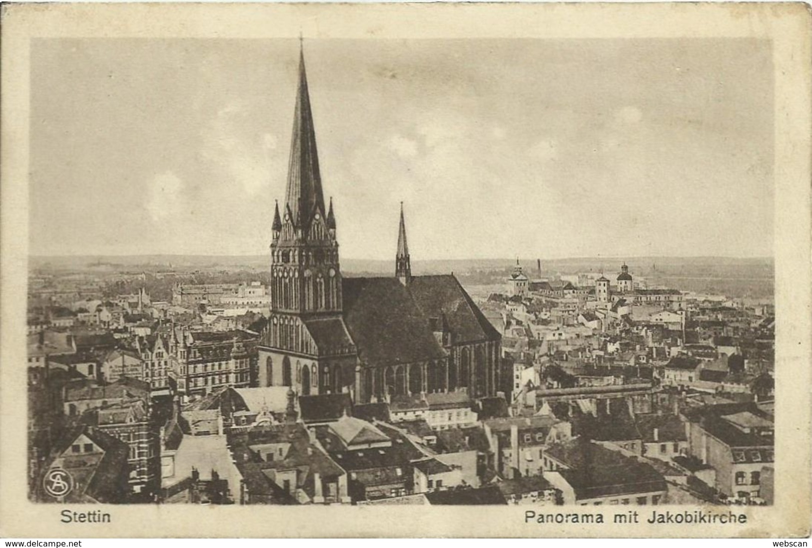 AK Stettin Szczecin Panorama & Jakobikirche ~1920 #37 - Pommern