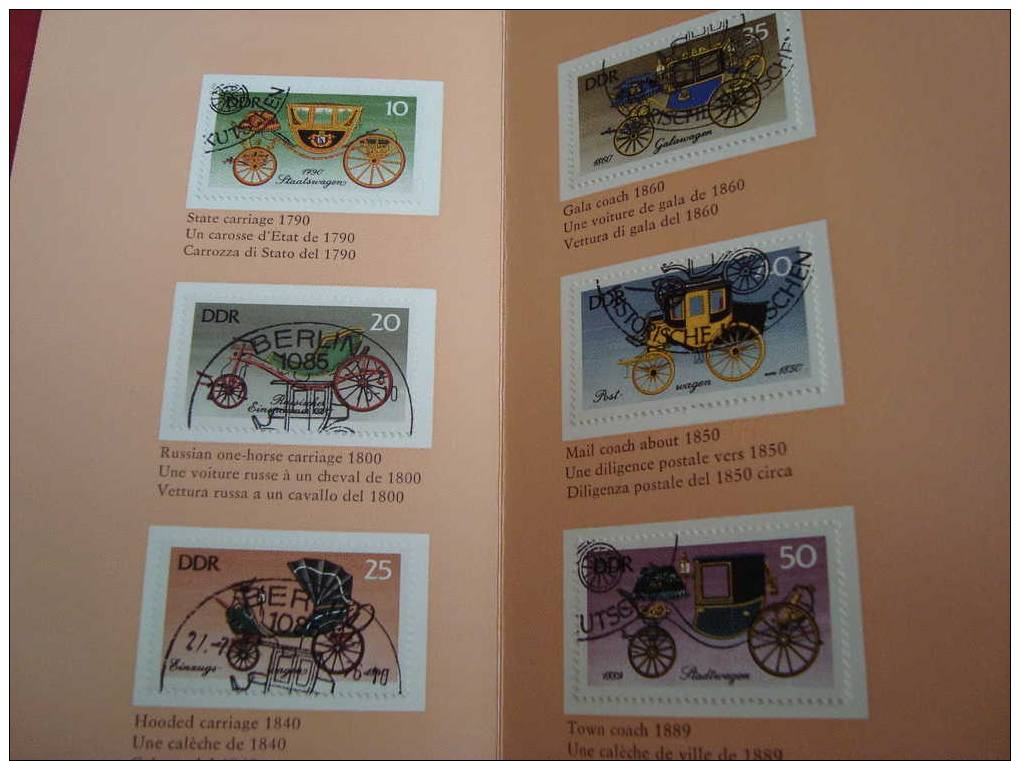 6 FRANCOBOLLI IN LIBRETTO Tema Carrozze DDR - Used Stamps