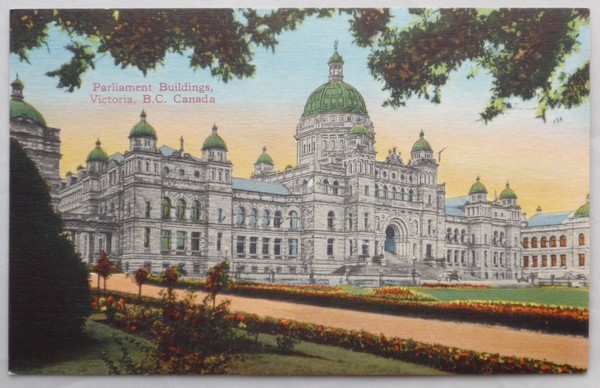 PARLIAMENT BUILDING,  Victoria BC Bristish Columbia CANADA - Vintage Postcard Ca 1930's-40's - Victoria