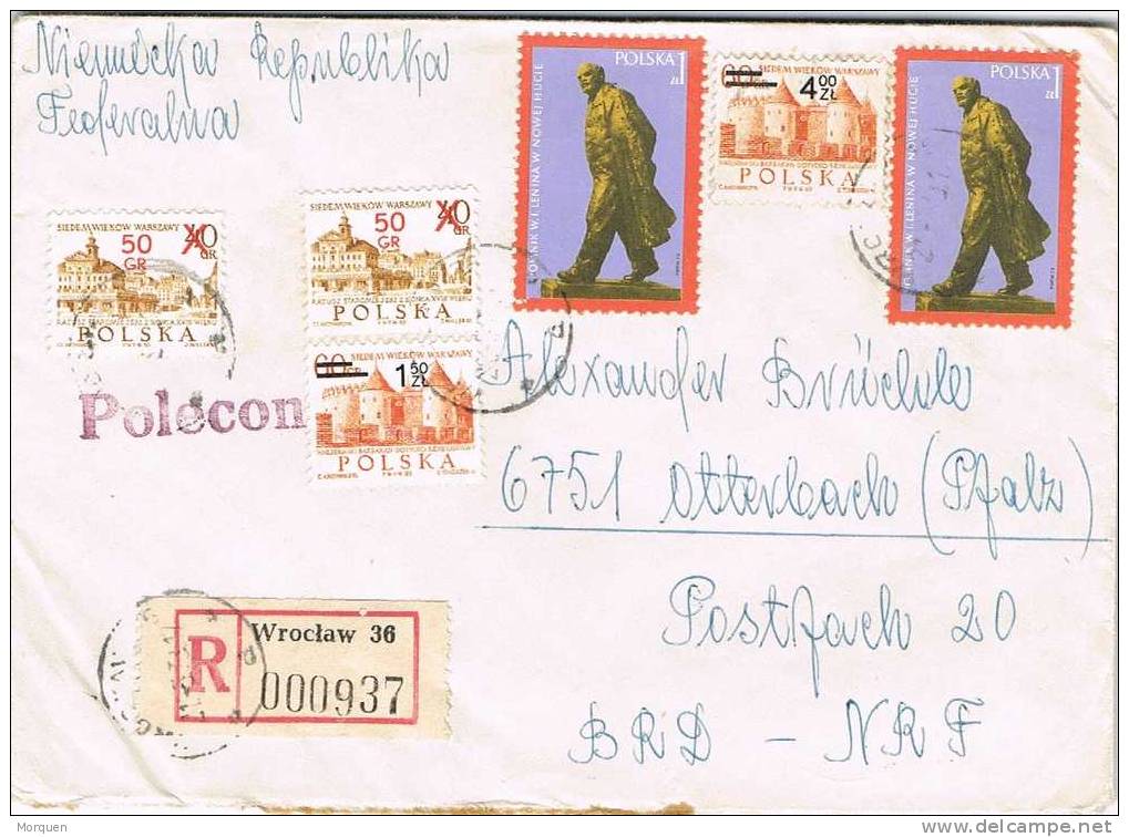 Carta Certificada WROCLAW (Polonia) 1963 - Lettres & Documents