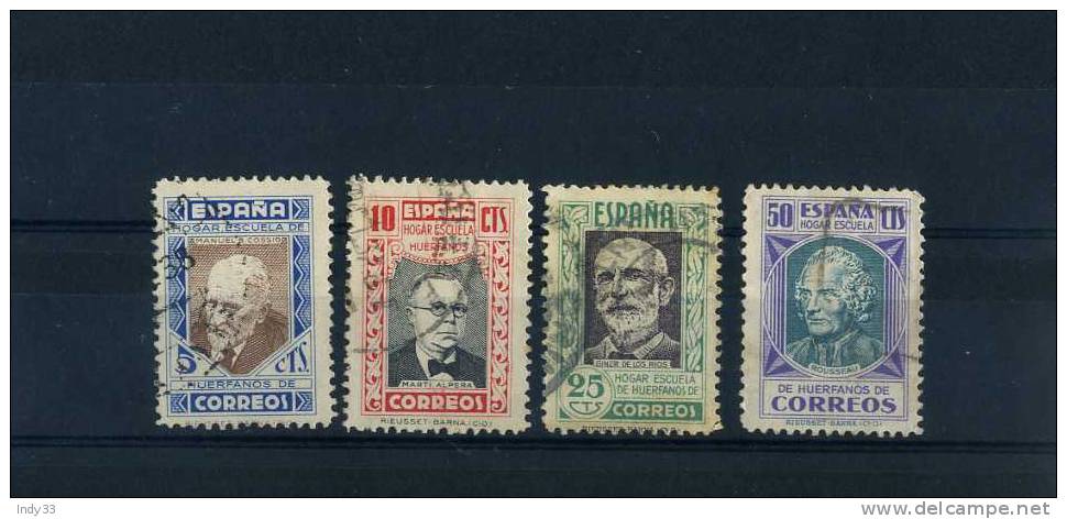 - ESPAGNE . SUITE DE TIMBRES BIENFAISANCE 1937 . OBLITERES - Liefdadigheid