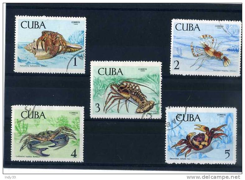 - CUBA . SUITE DE TIMBRES SUR LES CRUSTACES - Crustaceans