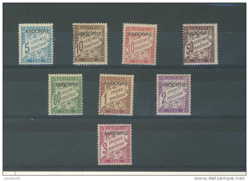 ANDORRE     N°   1   à   8 - Unused Stamps