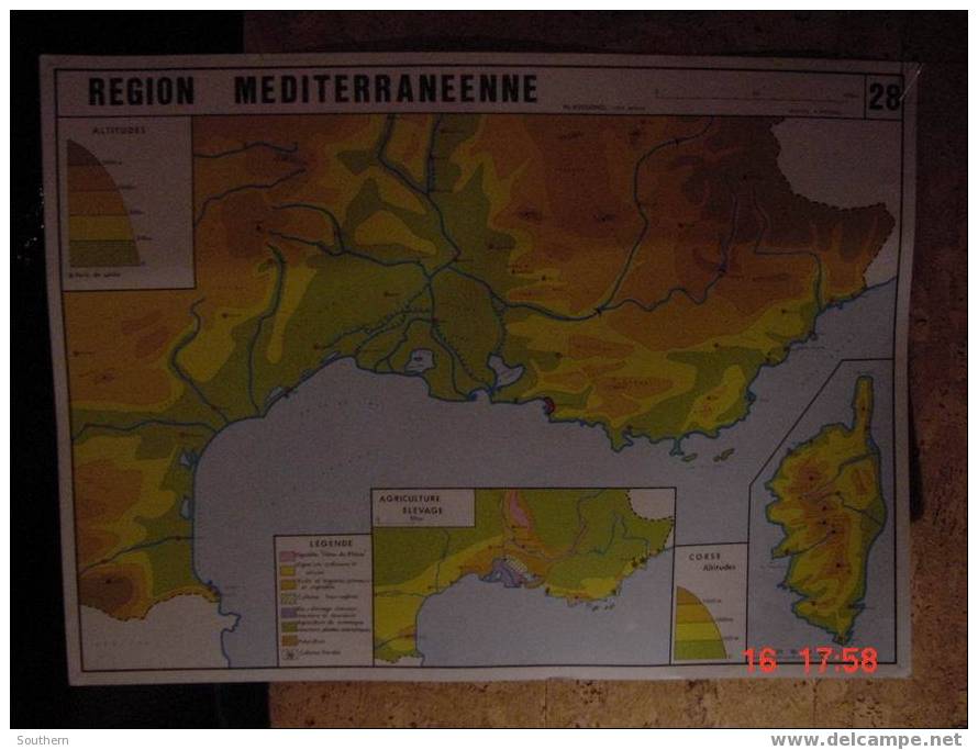 Tableau Scolaire Anscombre - Le Sud-est - Région Méditerranéenne - Fiches Didactiques