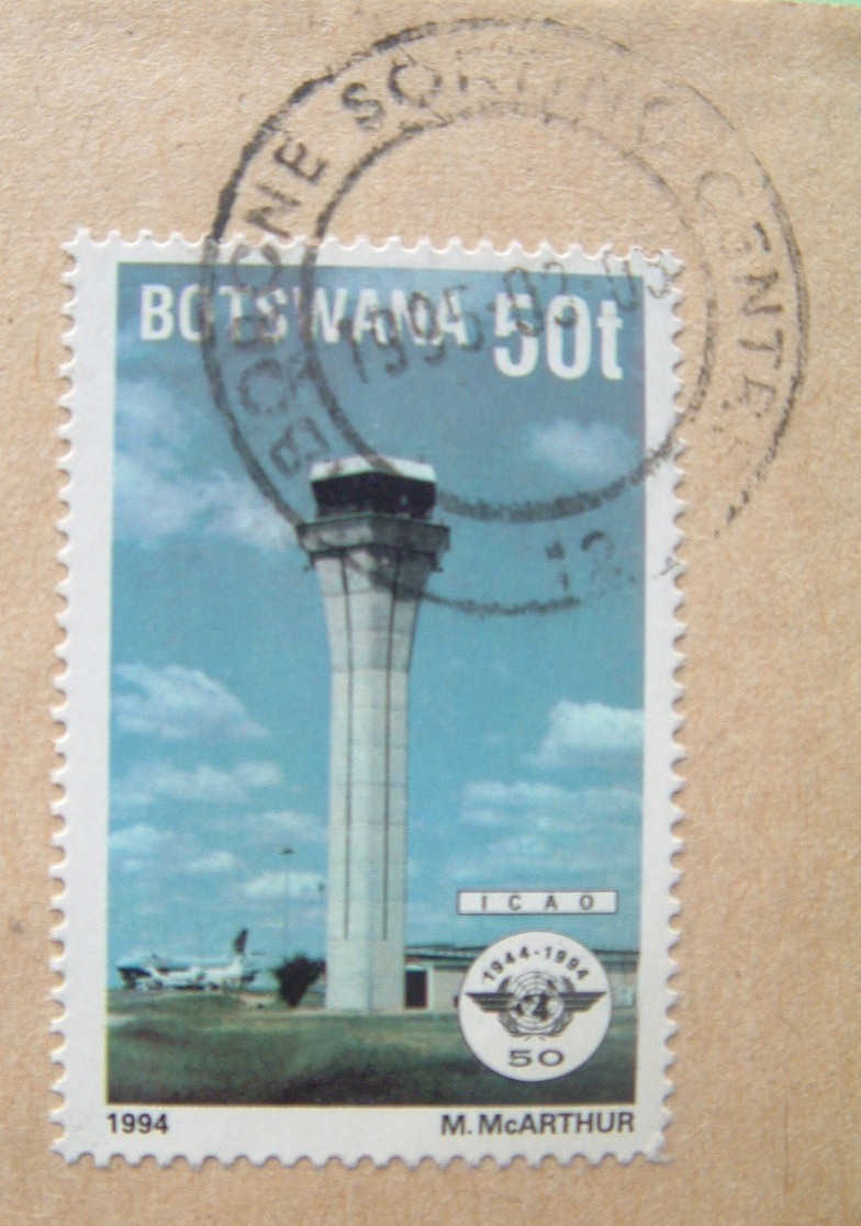 Botswana 1995  Cover To Hong Kong - Airport Control Tower Plane ICAO - Botswana (1966-...)