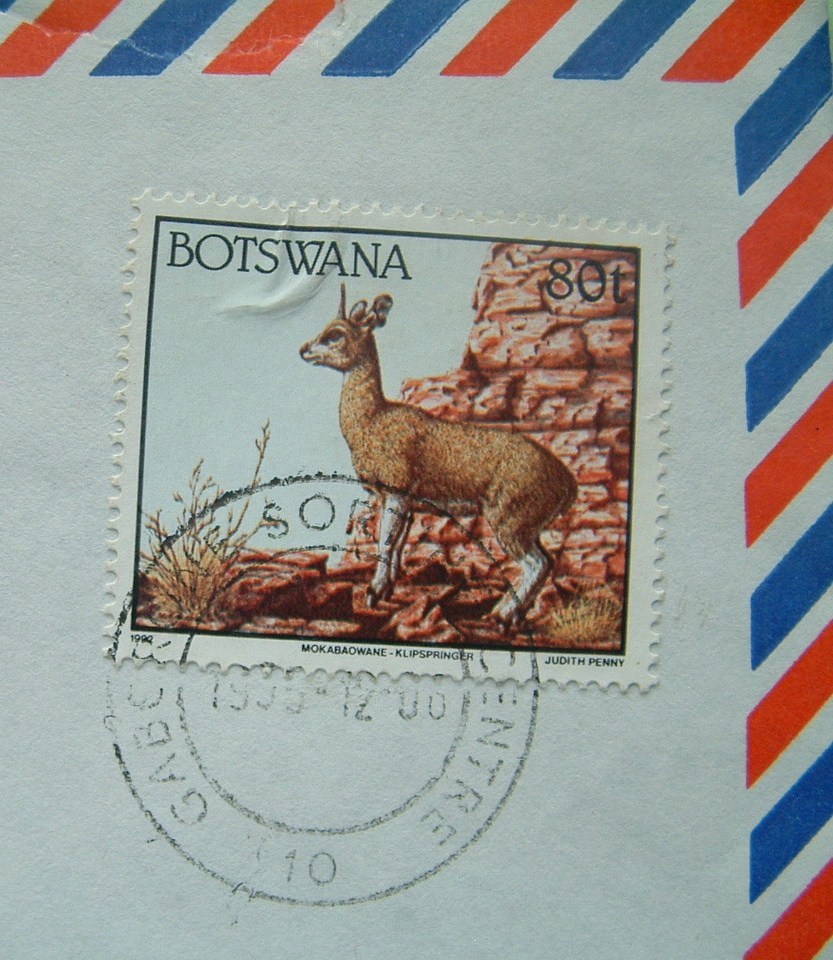 Botswana 1996 Cover To England UK - Sent To Archbishop Of Canterbury - Animals Antelope Gazella Klipspringer - Botswana (1966-...)