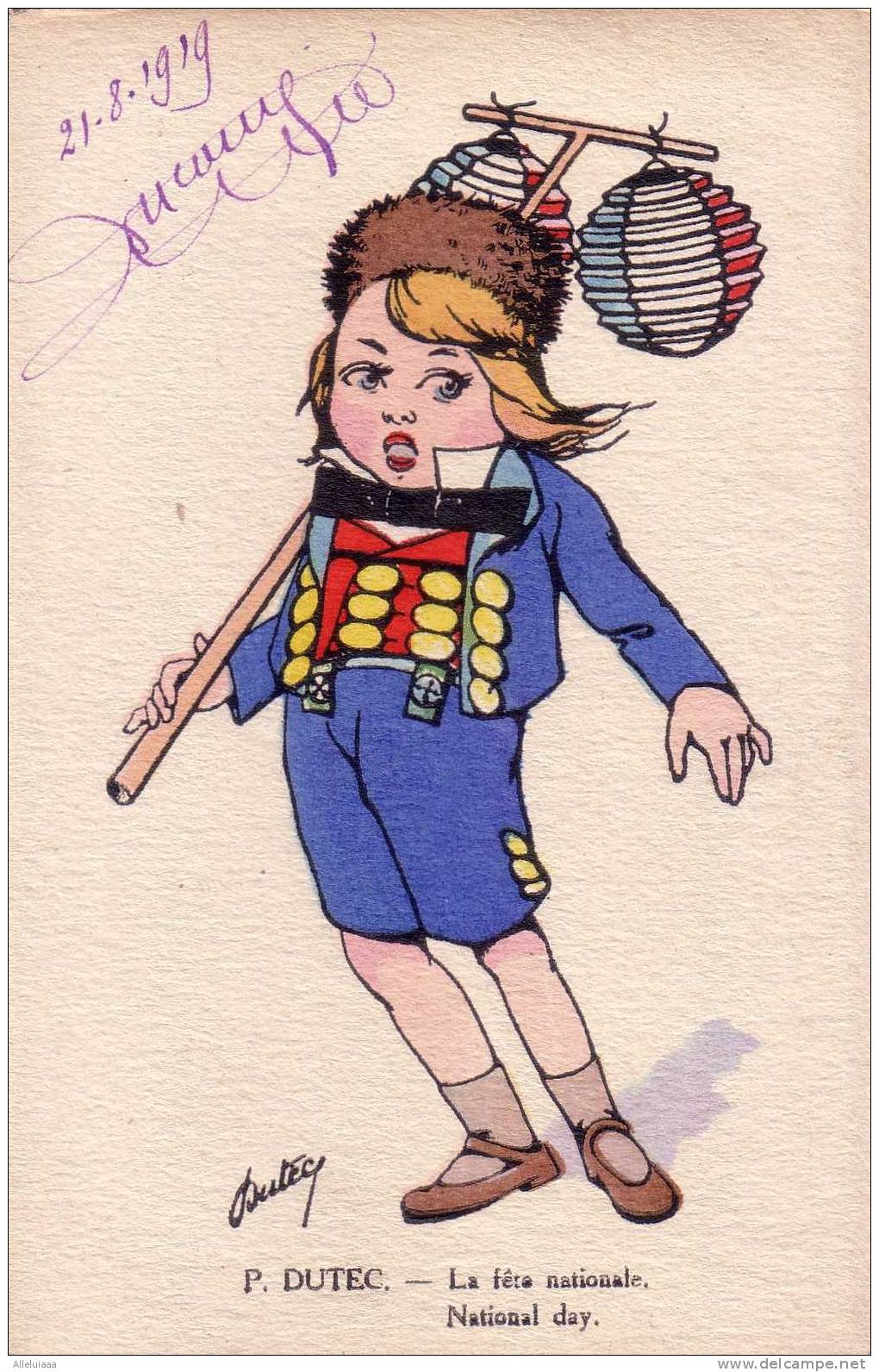 CPA BELLE Carte Postale FANTAISIE ILLUSTRATION P.Dutec La Fête Nationale - Evènements