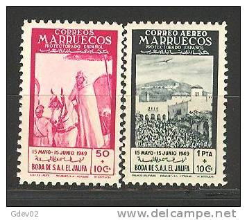 MA305-L28461.Marrucos .Maroc.Marocco.MARRUECOS  ESPAÑOL. 1949 (Ed 305/6*) Con Charnela.MAGNIFICA - Marruecos Español