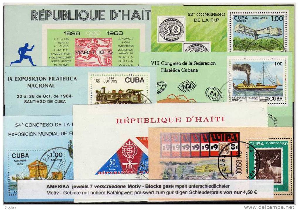 Very Good 7 Various Blocs And Sheetlets From America O 20€ Look At The Scan - Haïti
