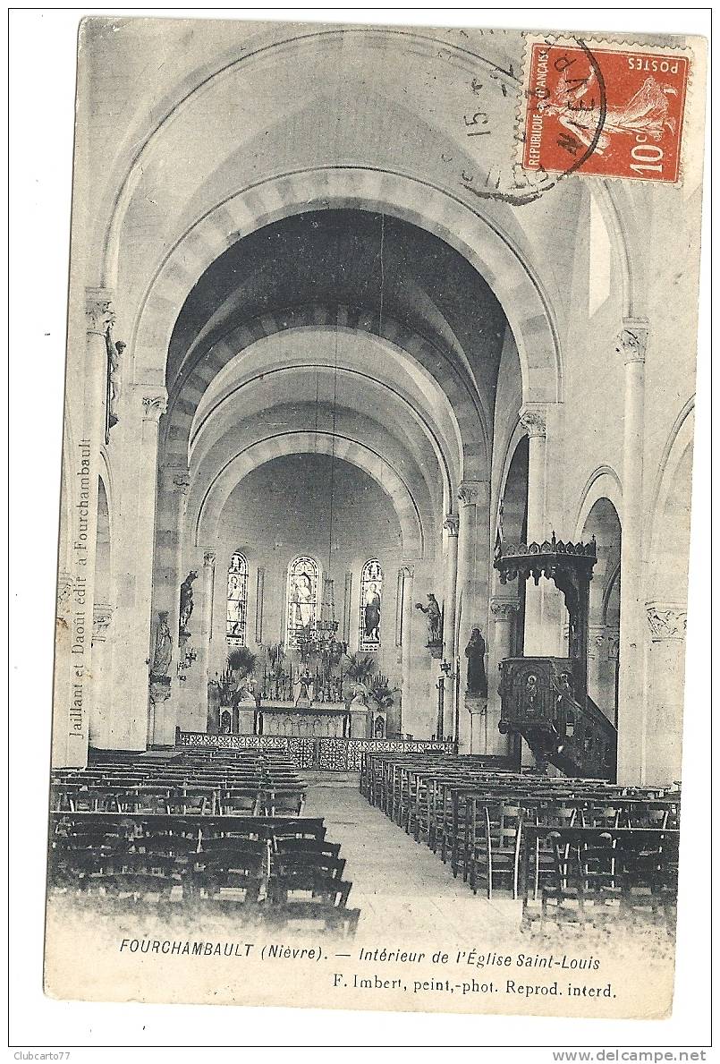 Fourchambault (58) : L´intérieur De L´église Env 1913. - Autres & Non Classés