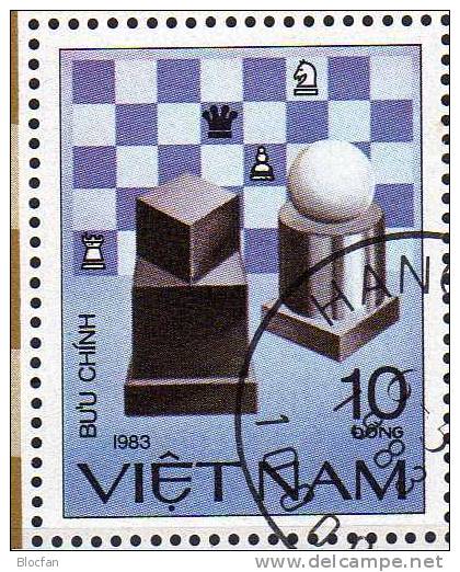 Aus Vietnam Schach Figuren 1983 Viet Nam 1342 Aus Block 18 O 2€ Bloque Hoja Bloc M/s Modern Chess Souvenir Sheet Bf Asia - Chess