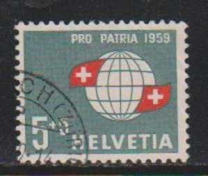 Switzerland 1959 Used, Pro Patria, Globe - Usados