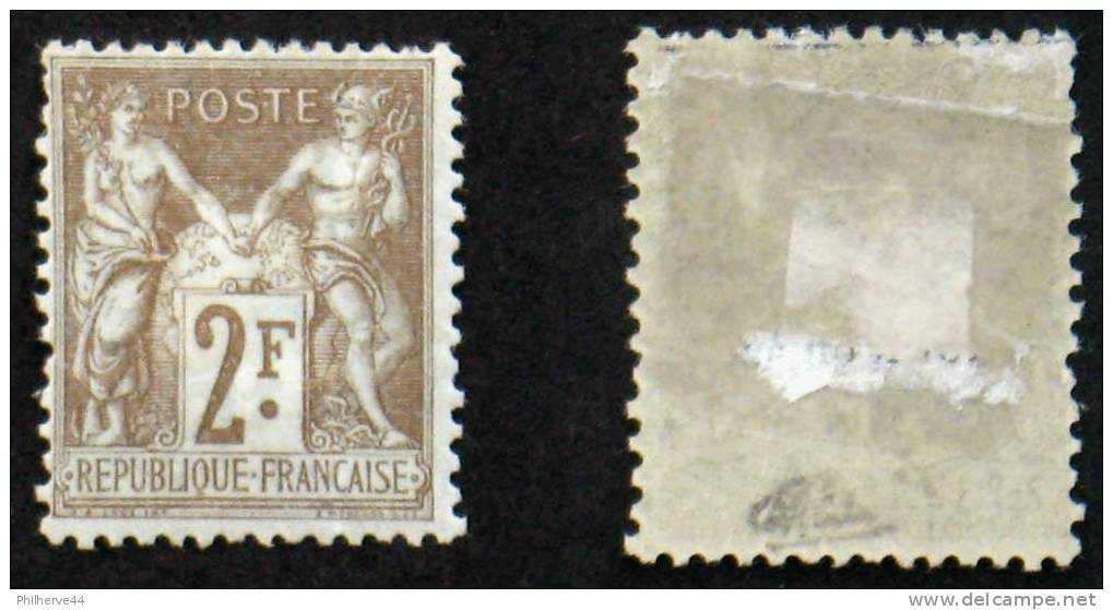 N° 105 2F SAGE Bistre/azuré Neuf N* TB 200€ Signé Calves - 1898-1900 Sage (Type III)