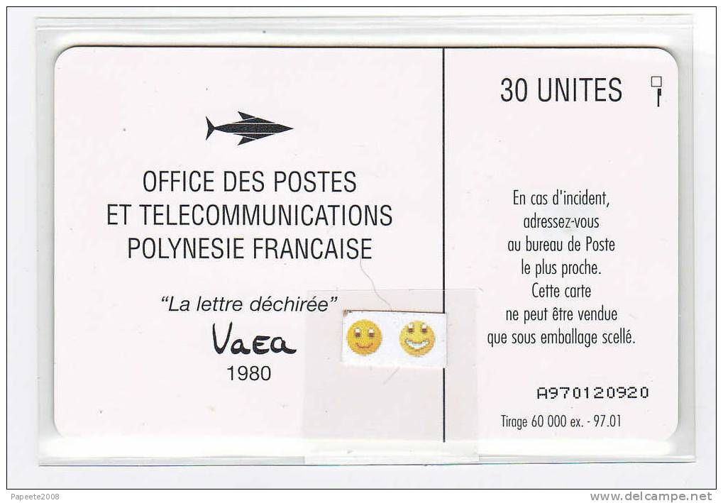 PF28B - La Lettre Déchirée / 3° Série "brillante"- GEM 10 / 1A - 30 U - 1997 / 01 - LUXE - French Polynesia