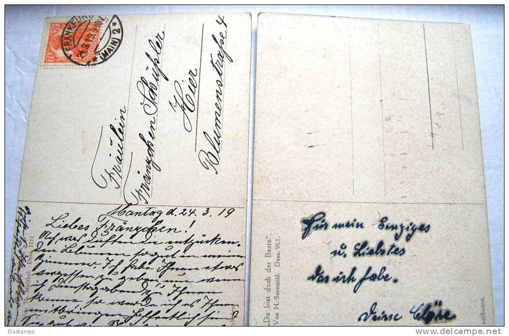 == Kinder ,2 Künstler AKs  Sign. T Matthei  - 1919 Kattze , Holzschuhe , - Collections, Lots & Series