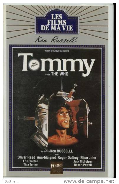 K7 Vidéo VHS Secam   Ken Russell   " Tommy "  Reed Daltrey Clapton John Nicholson Turner - Classic