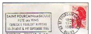 03  SAINT POURCAIN SUR SIOULE  Fête Des Vins Cavalcade Folklore Hippisme 30/31 Aout Et 1 Septembre 1986  17/07/86 - Vins & Alcools