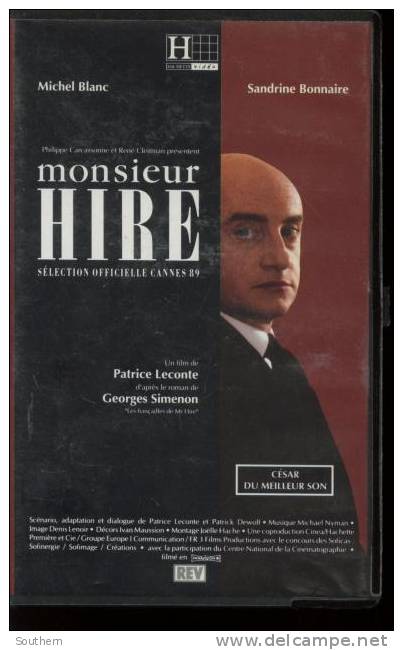 K7 Vidéo VHS Secam  Patrice Leconte  " Monsieur Hire "   Michel Blanc   Sandrine Bonnaire - Classic